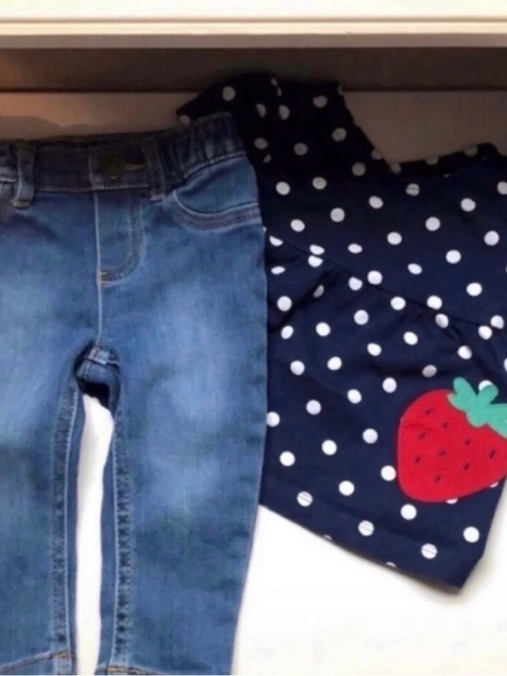 Bundle Outfit Set Carter’s Jeans & Child of Mine Shirt Top Baby Girls 12 months